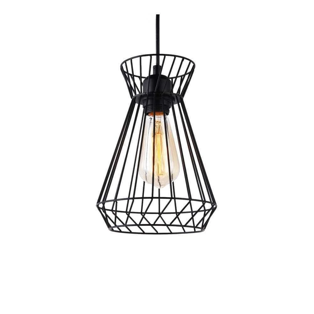 Candeeiro de Teto Metálico E27 60w Color Preto Ø19x26x130cm Edm