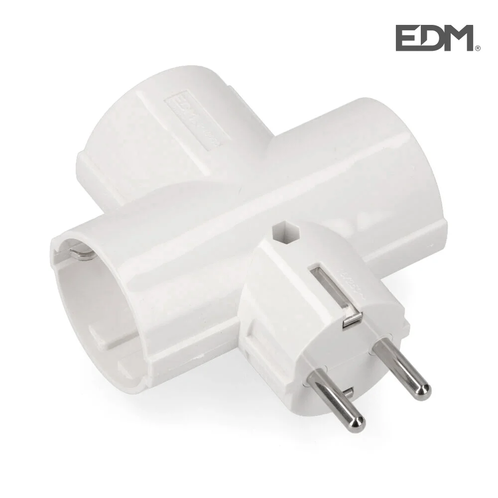 Ficha Tripla com Baquelite T/Tl 16a 250v (Retractilada) Edm