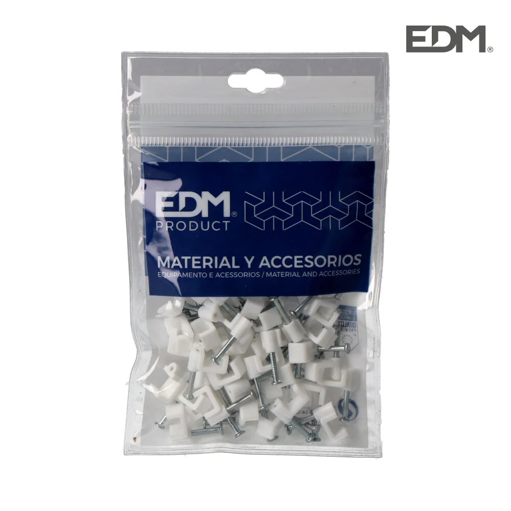 Abraçadeira Plana Branca com Prego 2x1mm N°03 (Blister 50 Unid.) Edm