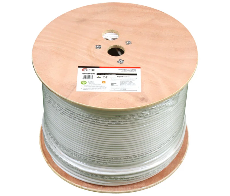 Cabo Coaxial de Antena Branco, 500m