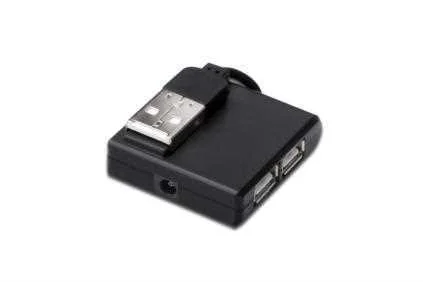 Digitus Usb-Hub    4-Port 2.0->4xa2.0 Integr. Kabel  Schwarz