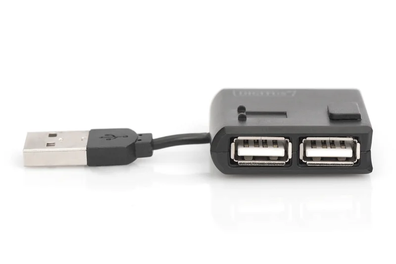 Digitus Usb-Hub    4-Port 2.0->4xa2.0 Integr. Kabel  Schwarz