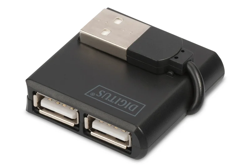 Digitus Usb-Hub    4-Port 2.0->4xa2.0 Integr. Kabel  Schwarz