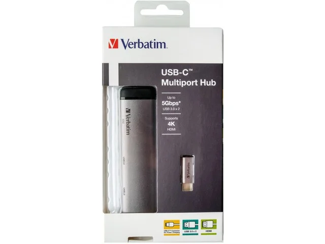 Verbatim Hub Usb-C 2xusb3 1xhdmi 1xusb-C Pd 100w .