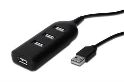 Digitus Usb-Hub    4-Port 2.0->4xa2.0 Integr. Kabel  Schwarz