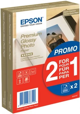 2x 40 Epson Premium Glossy Photo Papel 10x15 Cm, 255 G