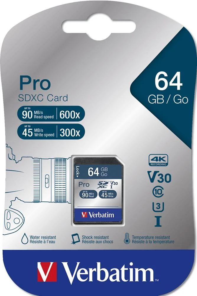 Verbatim Sdxc Karte Pro     64gb Class 10 Uhs-I             47022