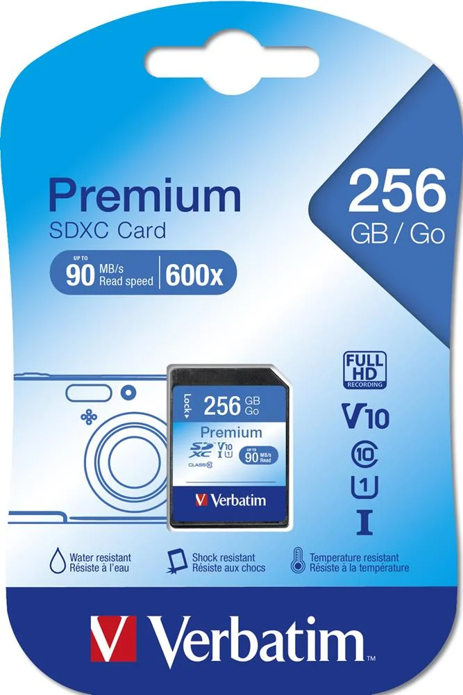 Cart&atilde;o Verbatim SDXC 256GB Classe 10