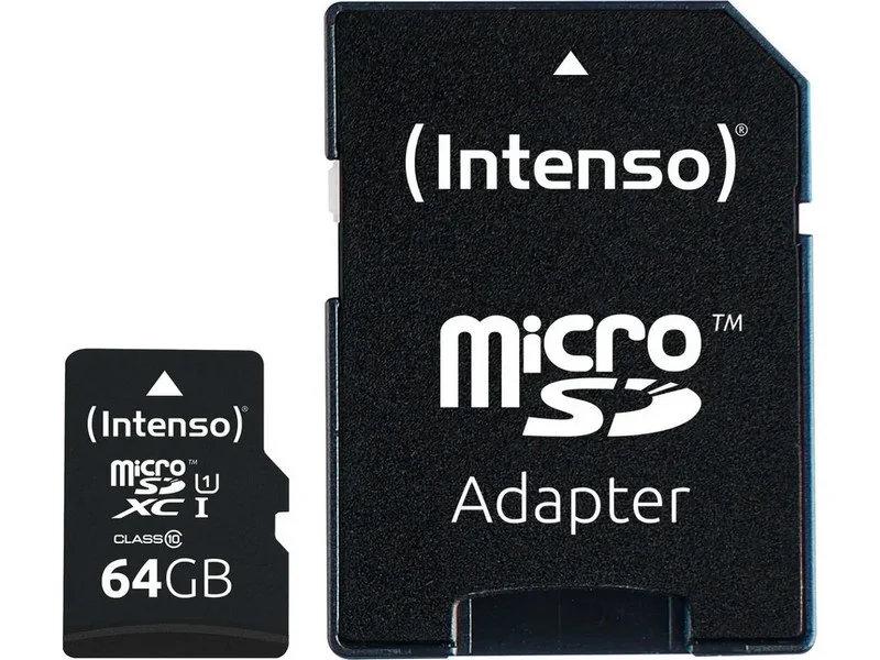 Cartão de Memória Micro Sd com Adaptador Intenso 34234 Uhs-I Xc Premium Preto 64 Gb 