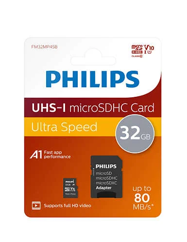 Philips Microsdhc Card      32gb Class 10 Uhs-I U1 Incl. Adapter