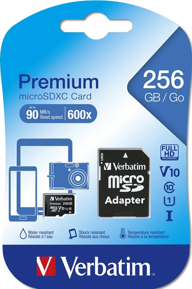 Verbatim Microsdxc         256gb Class 10 Uhs-I Incl Adapt. 44087