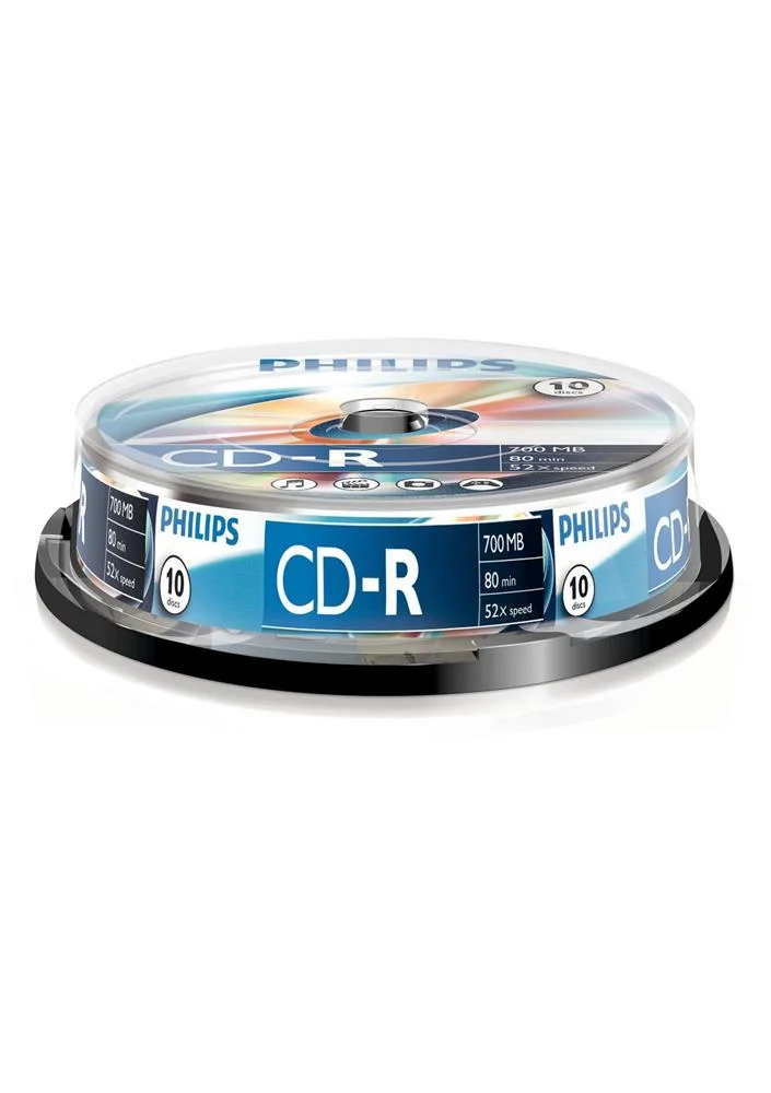 1x10 Philips Cd-R 80min 700mb 52x Sp