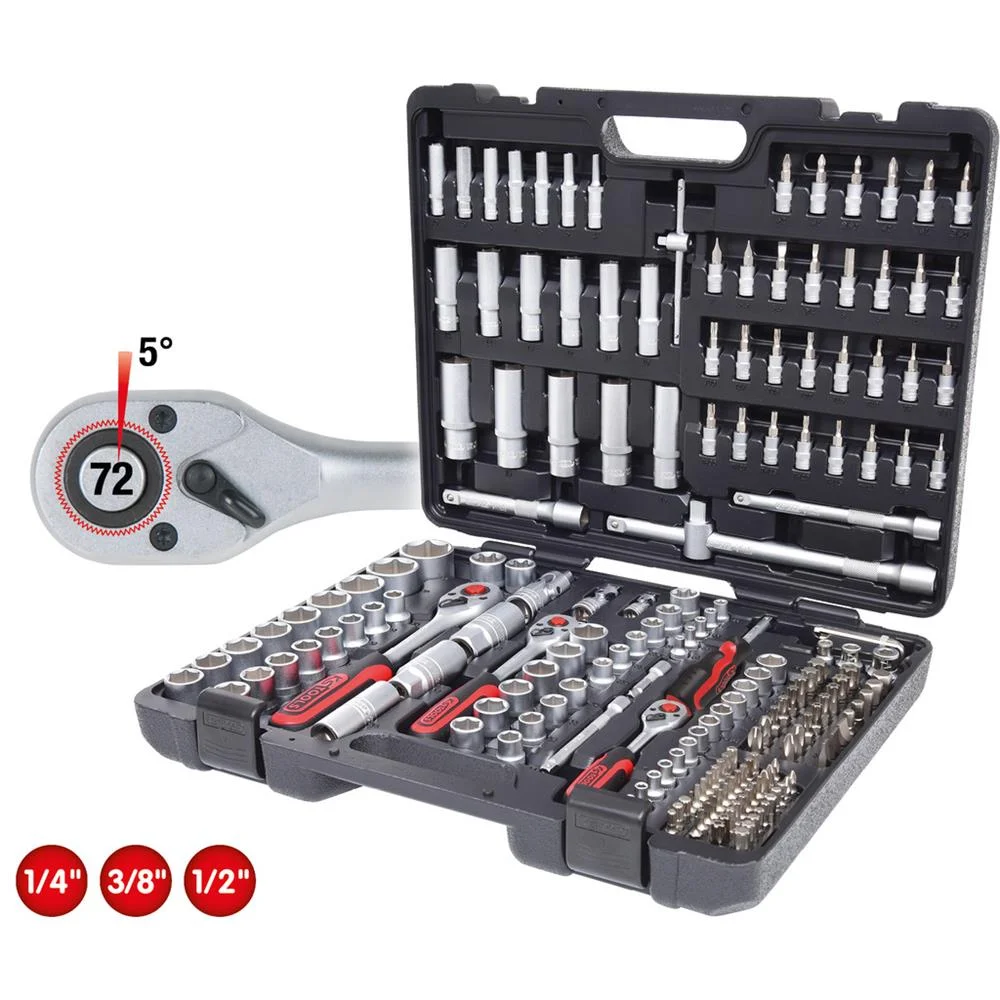 KS Tools 1/4 3/8 1/2 Socket Wrench-Set 195-pie.
