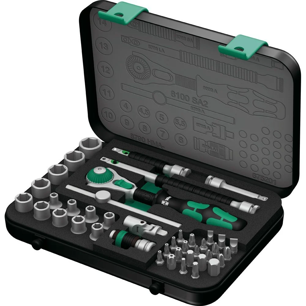 WERA 8100 SA 2 Zyklop Speed Ratched set 1/4 drive