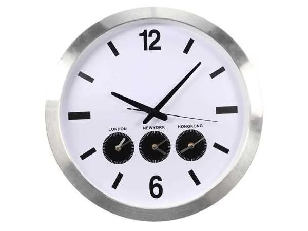 Reloj de Pared de Aluminio Con 4 Horas