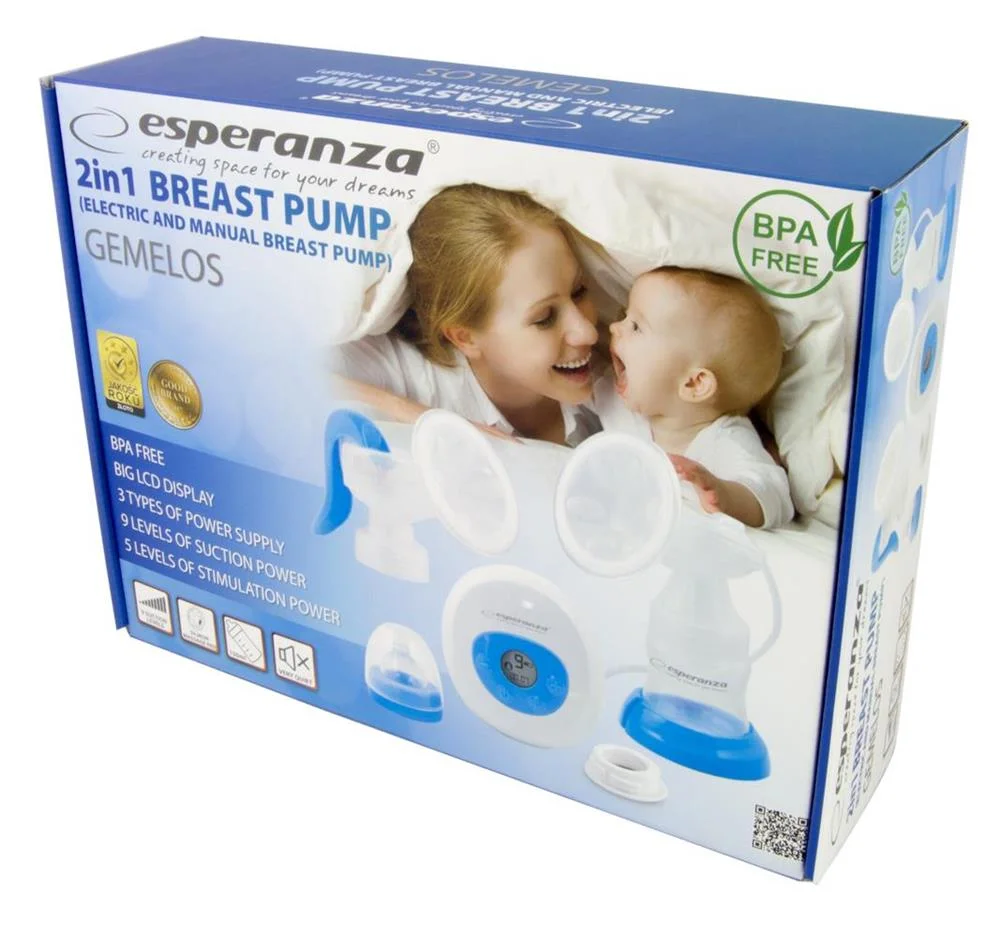 Esperanza Ecm003b Electric / Manual 2-In-1 Breast Pump Blue 150 Ml
