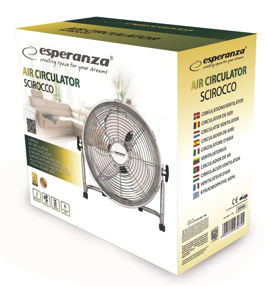 Ventilador De Mesa Esperanza Cyclone 12 " Cromado