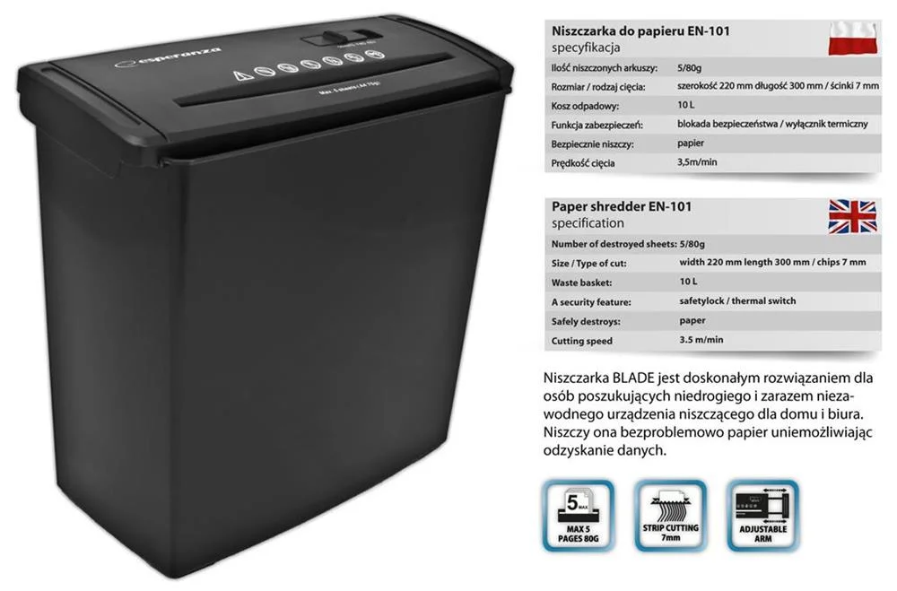 Esperanza Paper Shredder Blade