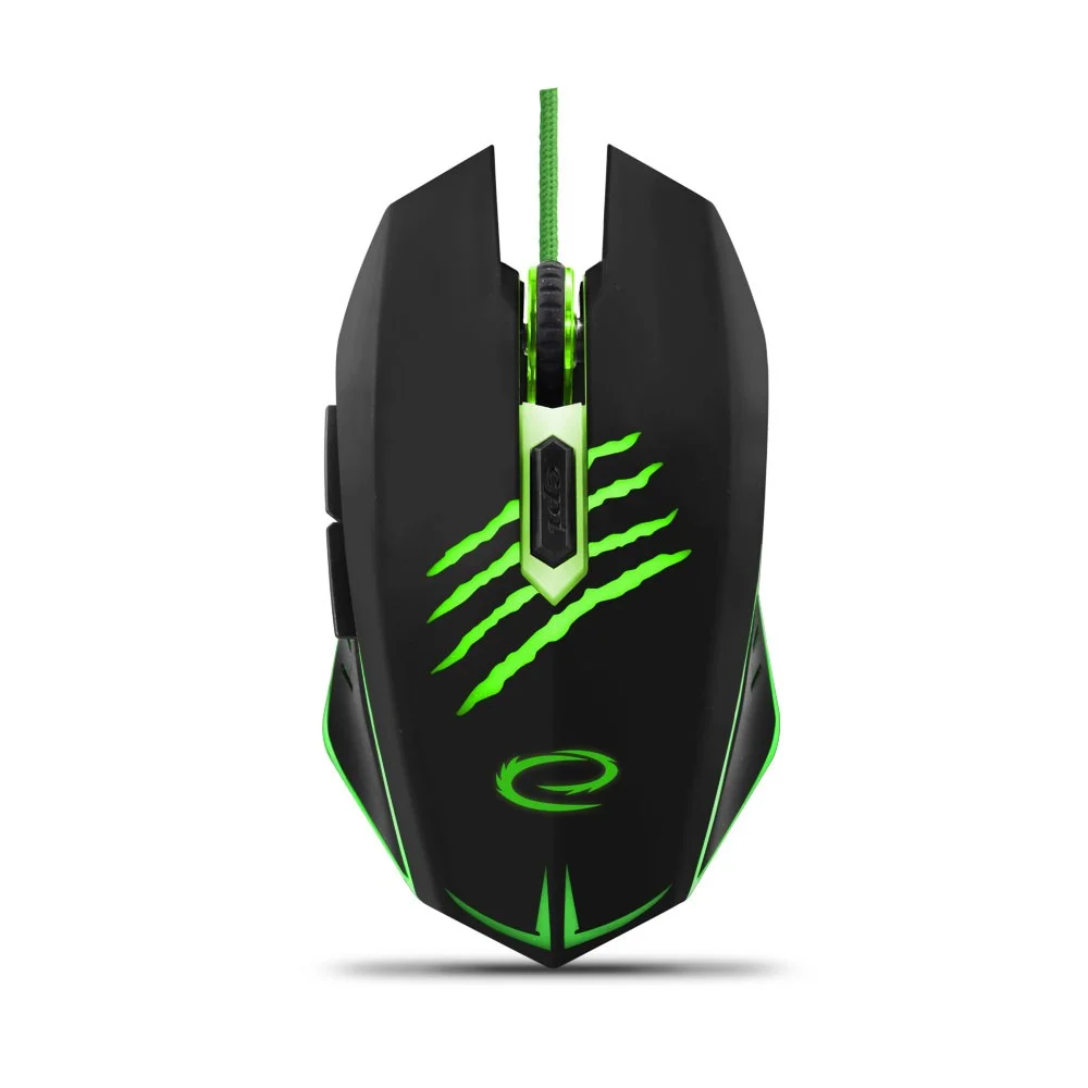 Rato Óptico Gaming Preto e Verde Esperanza Egm209g