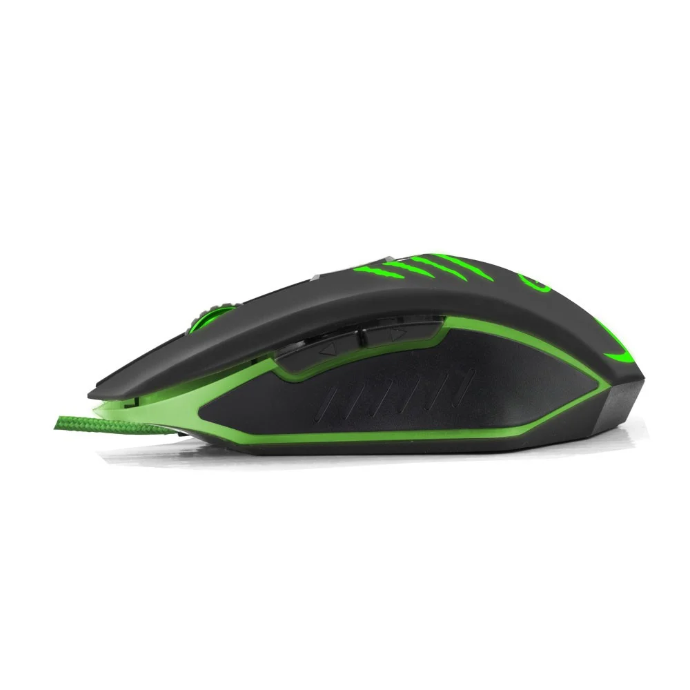 Rato Óptico Gaming Preto e Verde Esperanza Egm209g