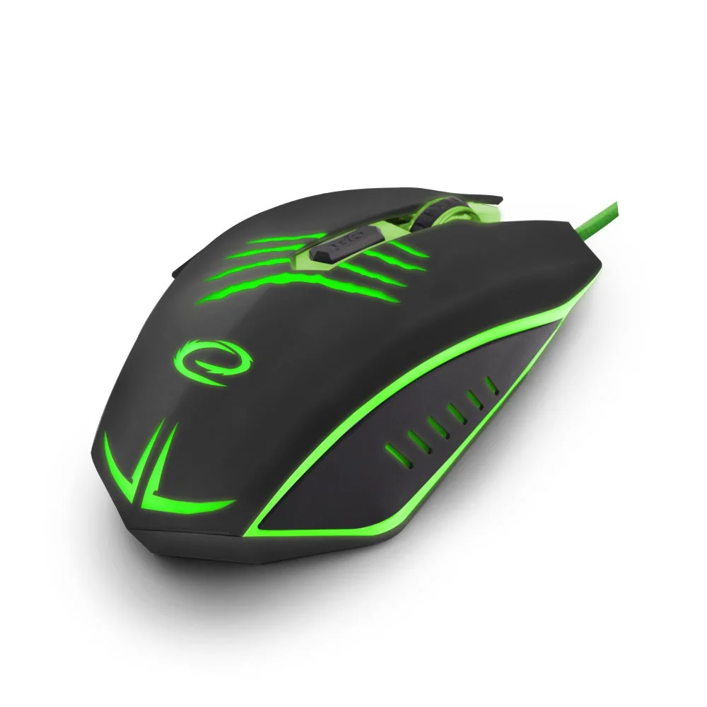 Rato Óptico Gaming Preto e Verde Esperanza Egm209g
