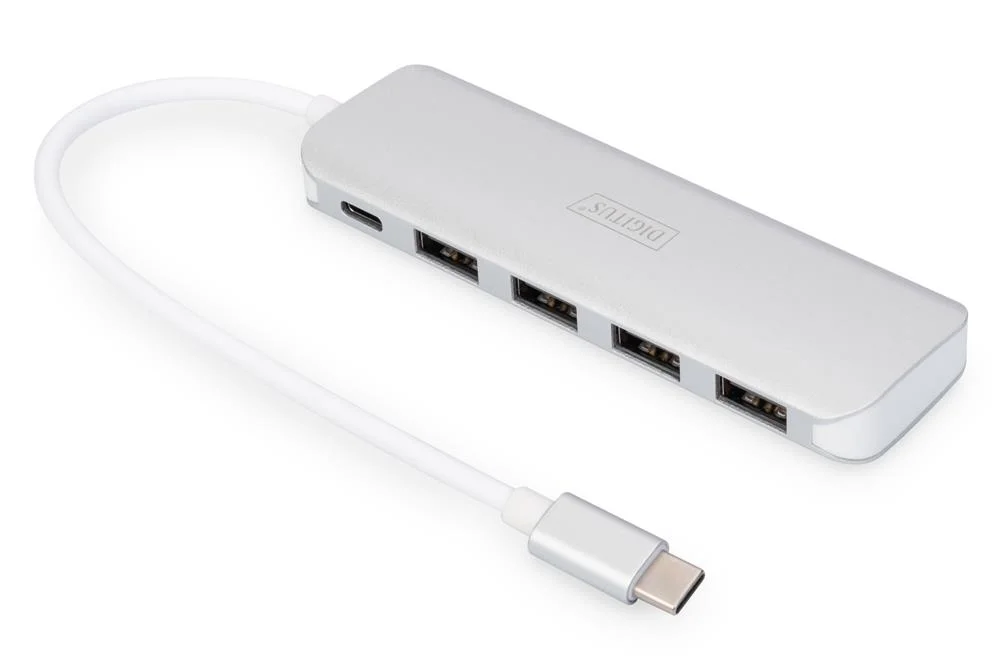 Digitus Usb-C-Hub  4-Port 3.0->4xa3.0 1xc  Intgr.Kabel  Weiß