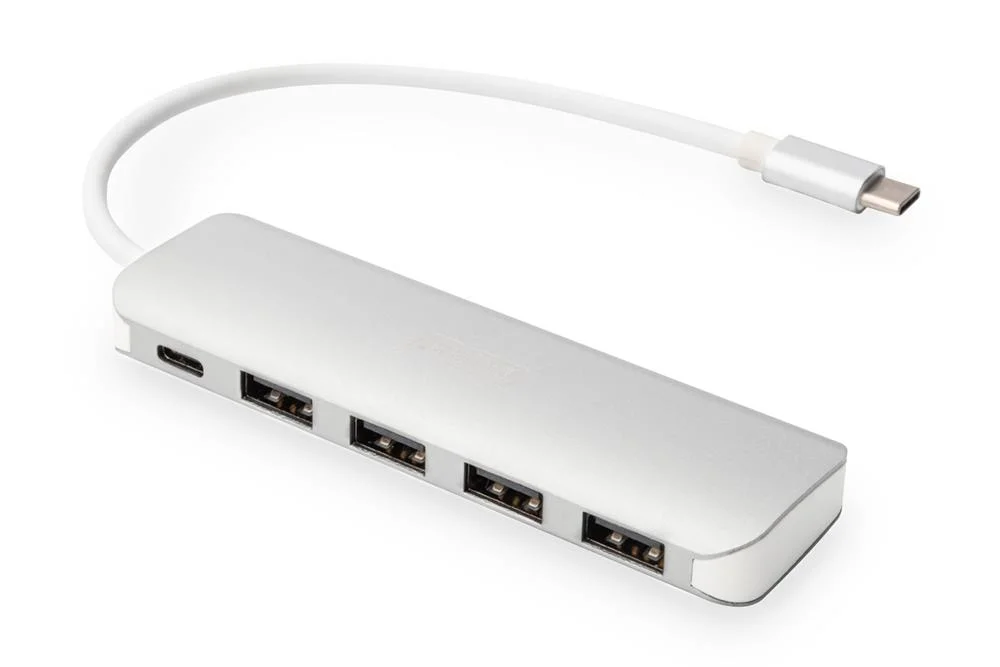 Digitus Usb-C-Hub  4-Port 3.0->4xa3.0 1xc  Intgr.Kabel  Weiß