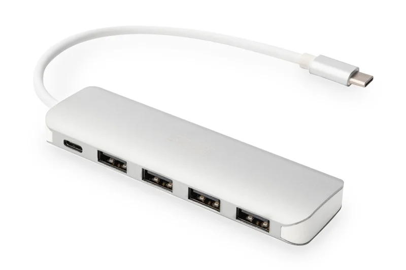Digitus Usb-C-Hub  4-Port 3.0->4xa3.0 1xc  Intgr.Kabel  Weiß