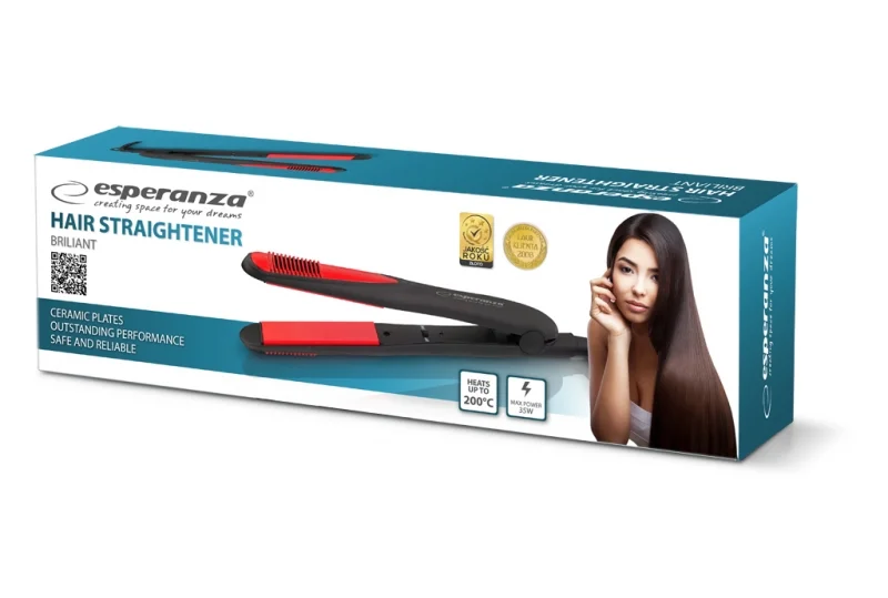 Alisador de Cabelo Esperanza 35w Vermelho e Preto