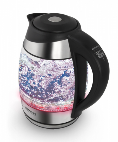 Esperanza Electric Glass Kettle With LED And Temperature Controler Seine 1.7 L Black