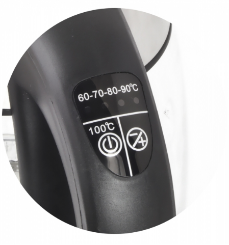 Esperanza Electric Glass Kettle With LED And Temperature Controler Seine 1.7 L Black