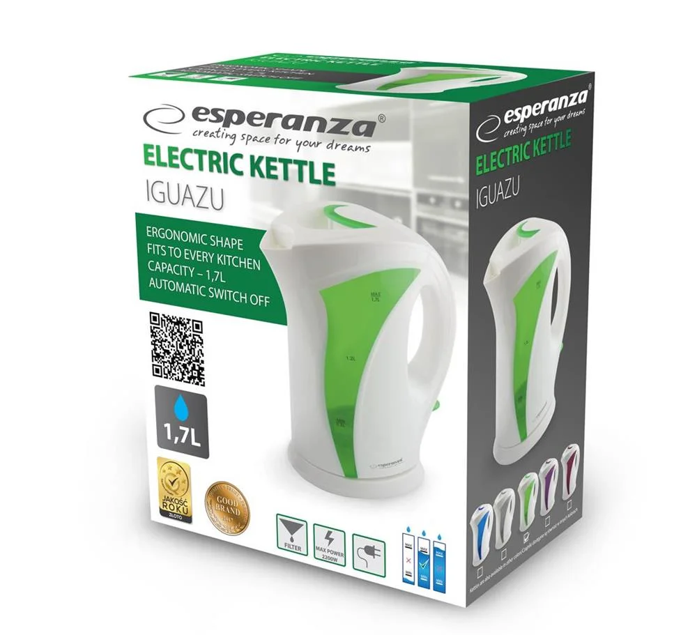 Hervidor Eléctrico Verde 1.7l Esperanza Ekk018g