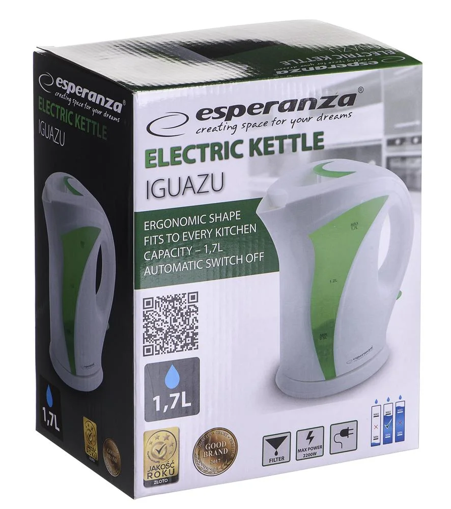 Hervidor Eléctrico Verde 1.7l Esperanza Ekk018g