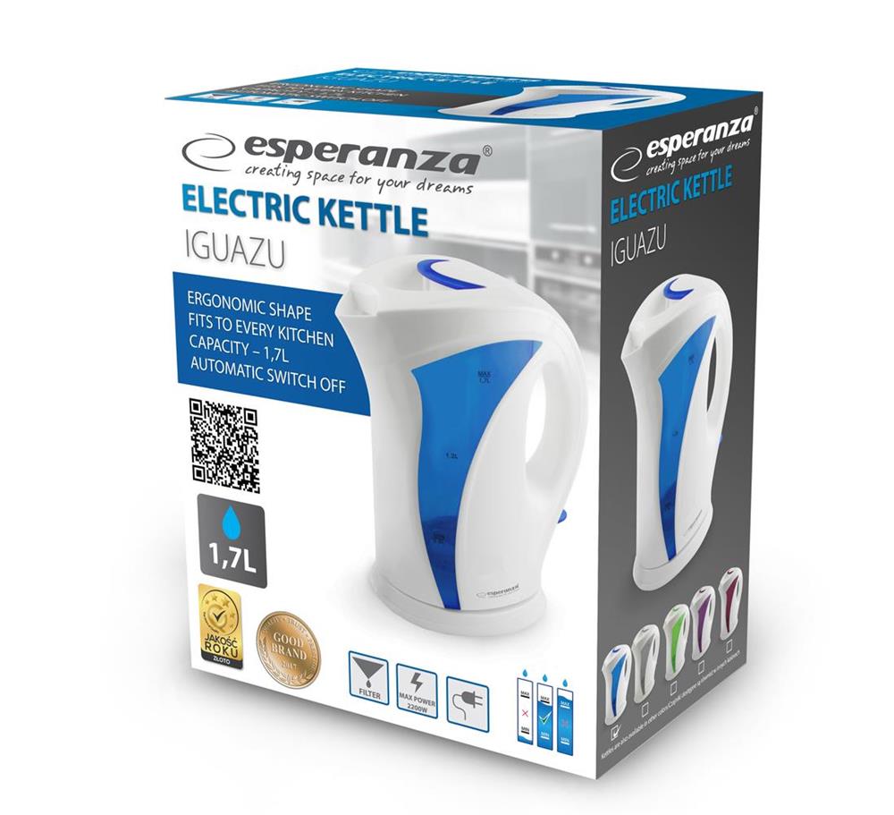 Hervidor Eléctrico 1.7l Azul Esperanza Ekk018b
