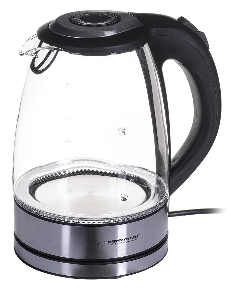 Esperanza Electric Kettle Glass With LED Light Yosemite 1.7 L
