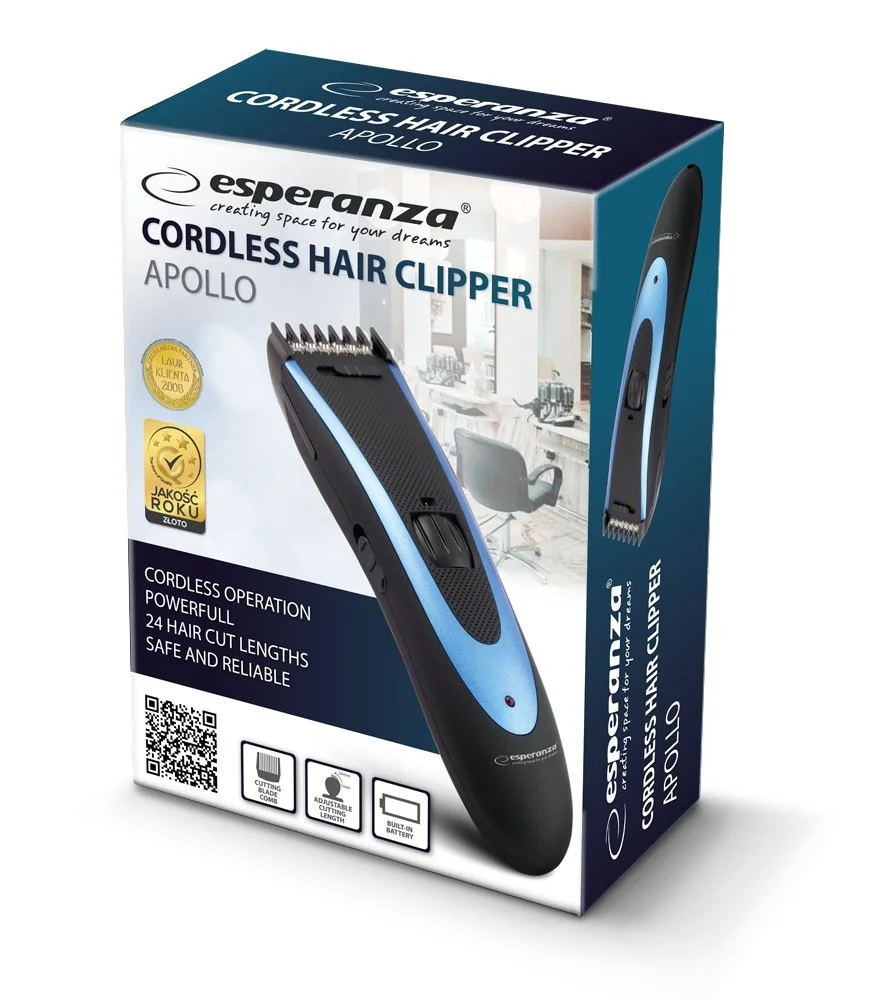 Esperanza Hair Clipper Apollo Black/Blue