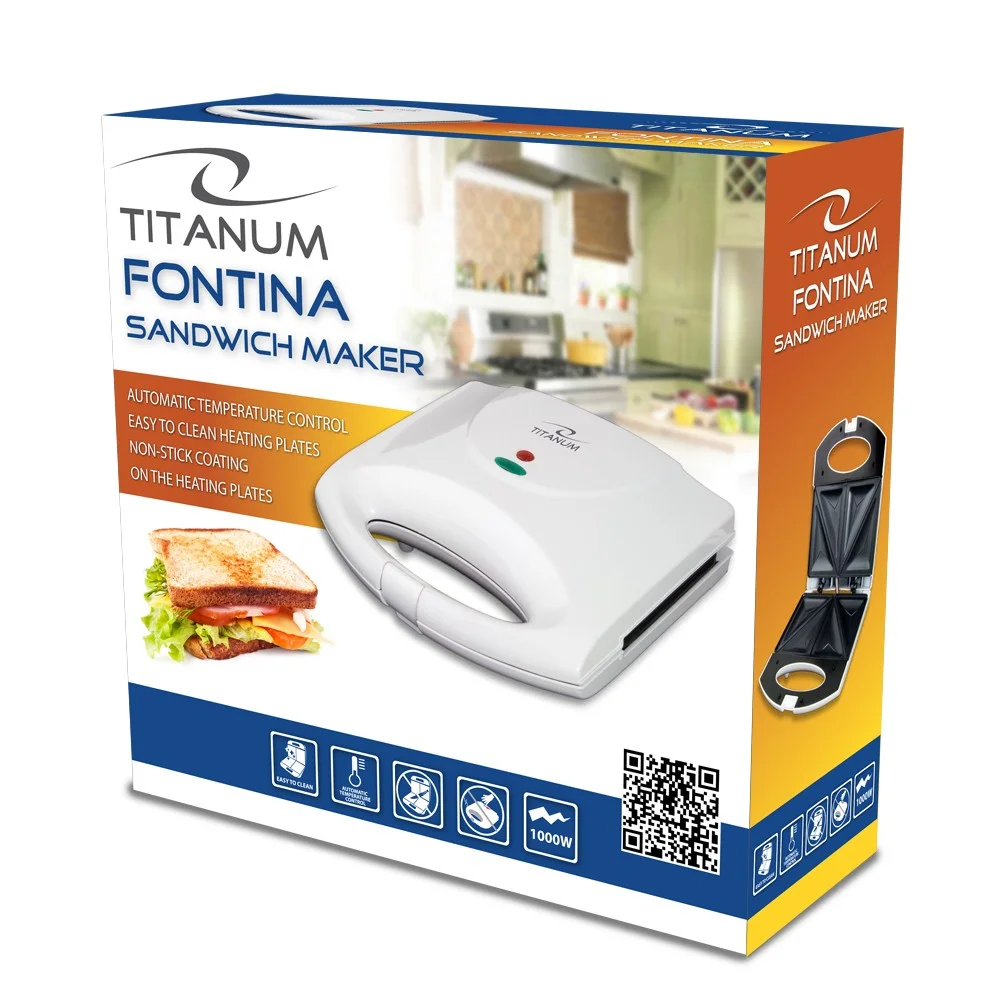 Titanum Sandwich Maker With Grill Plate Fontina White