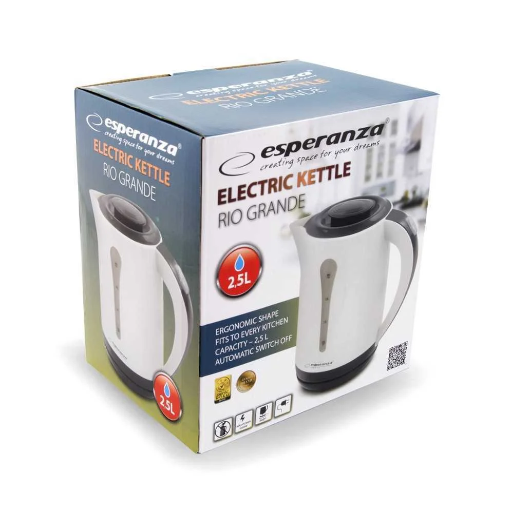 Jarro Elétrico Esperanza 2,5l 2200w Preto / Branco
