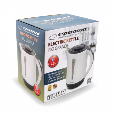 Jarro Elétrico Esperanza 2,5l 2200w Preto / Branco