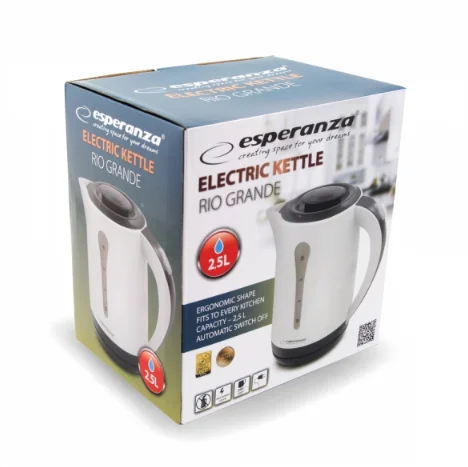 Jarro Elétrico Esperanza 2,5l 2200w Preto / Branco