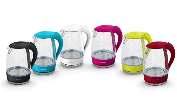 Esperanza Electric Kettle Glass With LED Light Salto Angel 1.7 L White