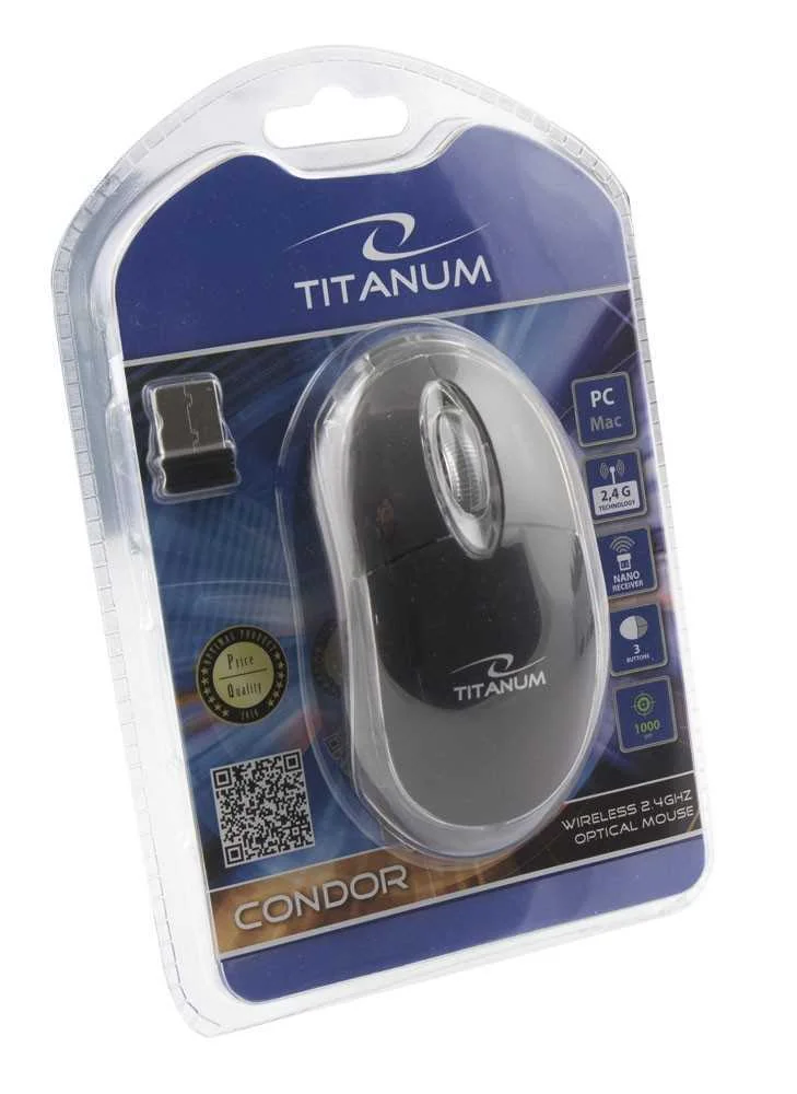Rato Óptico Titanum 3d Sem Fios 1000 Dpi