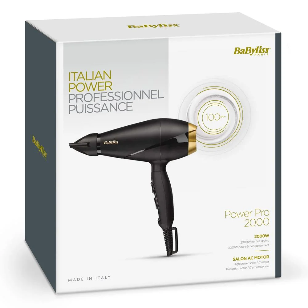 Babyliss 6704e Hair Dryer 2000 W Black  Gold
