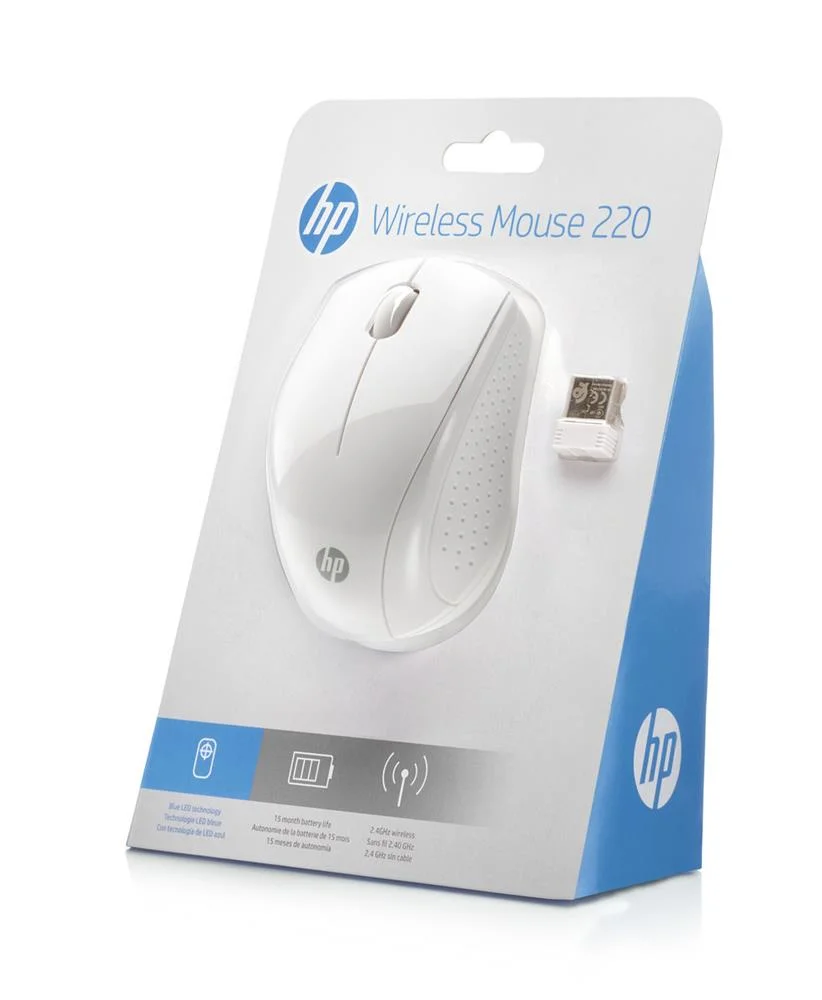 Ratón Inalámbrico Hp 220/ Hasta 1600 Dpi/ Blanco .