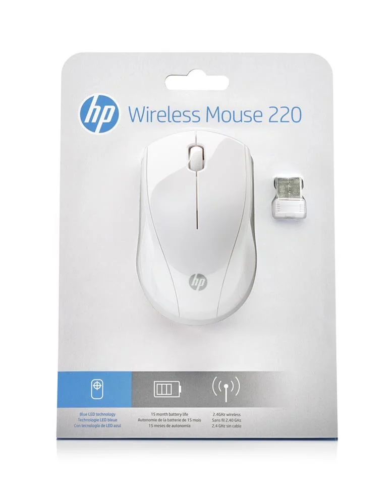 Ratón Inalámbrico Hp 220/ Hasta 1600 Dpi/ Blanco .