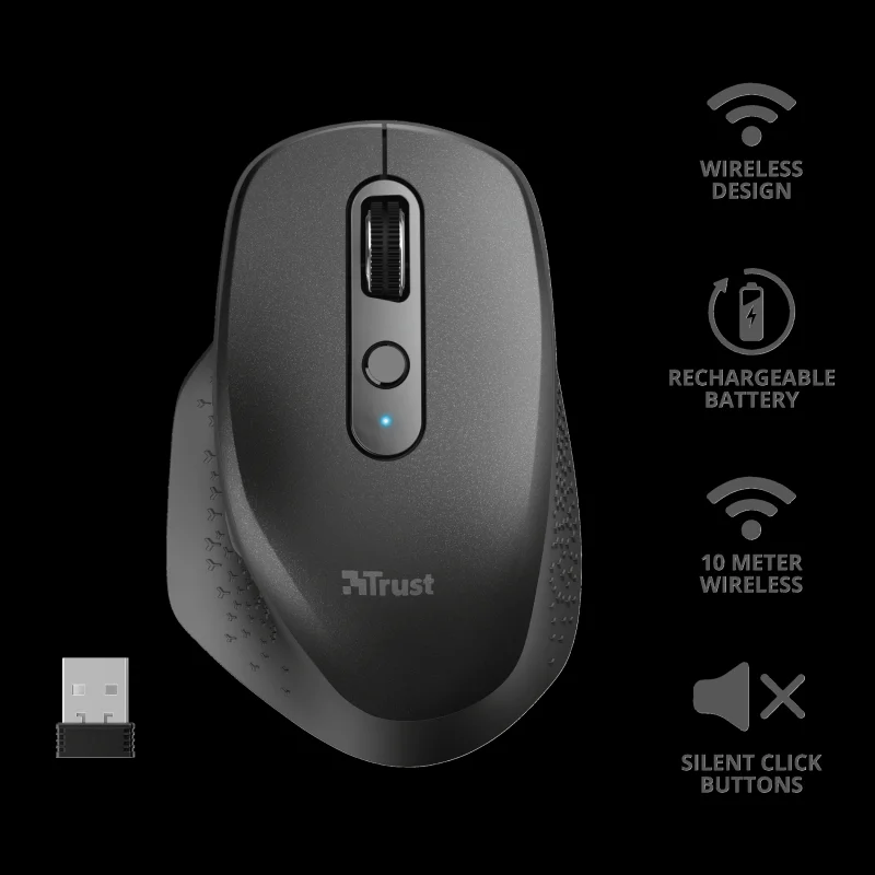 Trust OzAA Mouse Rf Wireless Optical 2400 Dpi Rig.