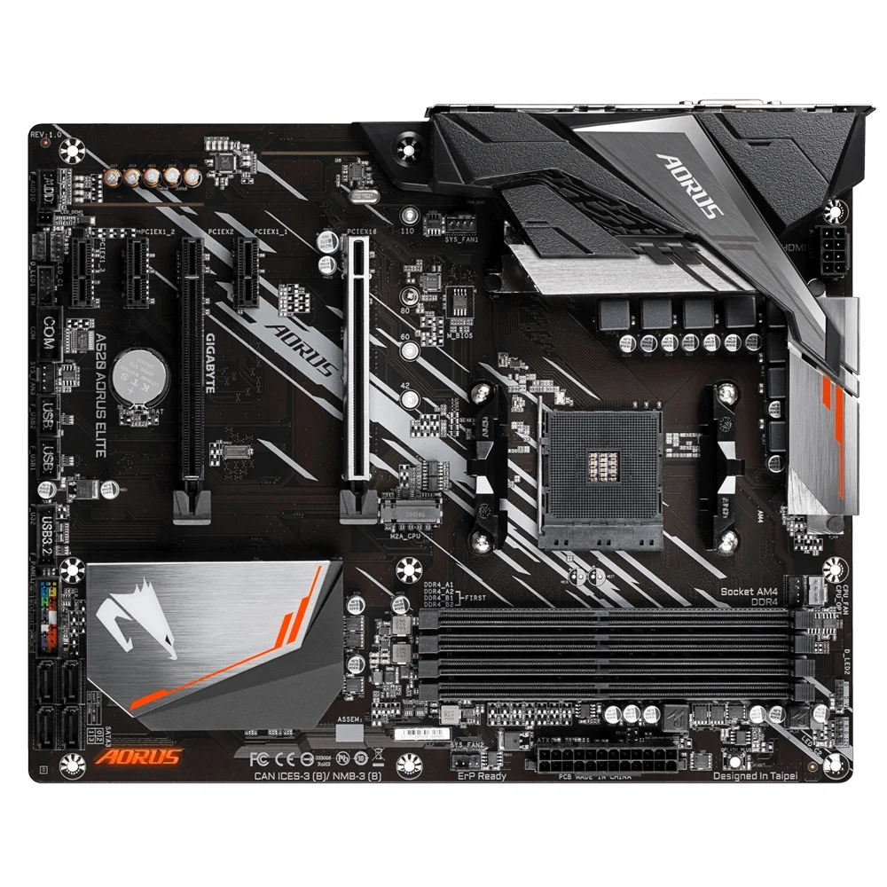 Gigabyte A520 Aorus Elite Motherboard Socket Am4 Atx Amd A520