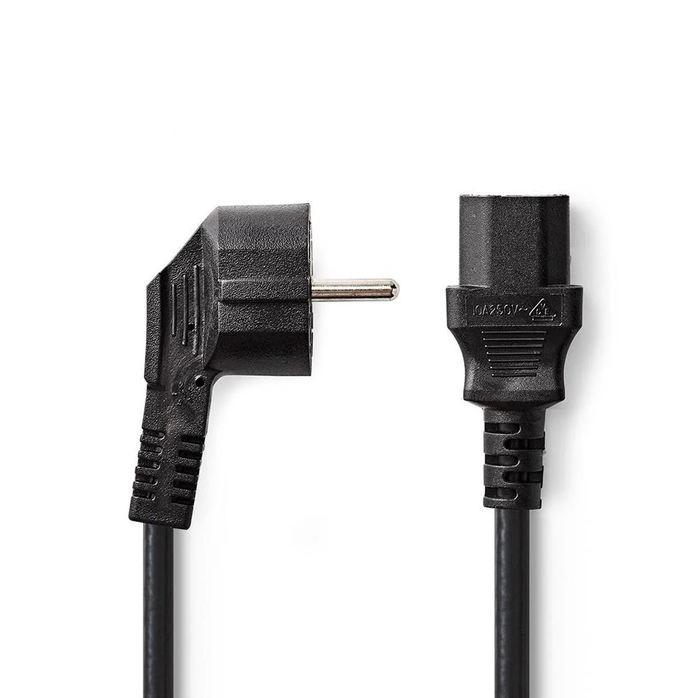 Cabo Alimentaçao Schuko Macho 90º/iec-320-c13 2m