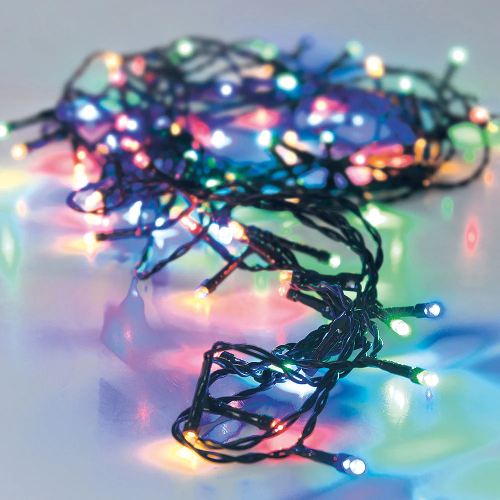 Grinalda a Pilhas Multifunções 24 Leds Multicor Cabo Preto 2,30m