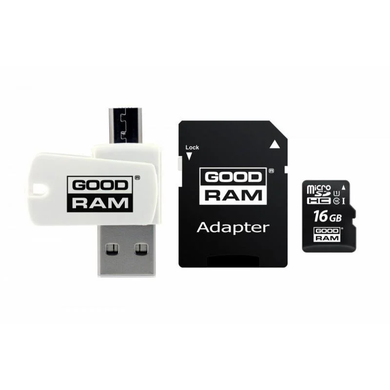 Cart&atilde;o Mem&oacute;ria Microsd 16gb "4-Em-1" - Goodram